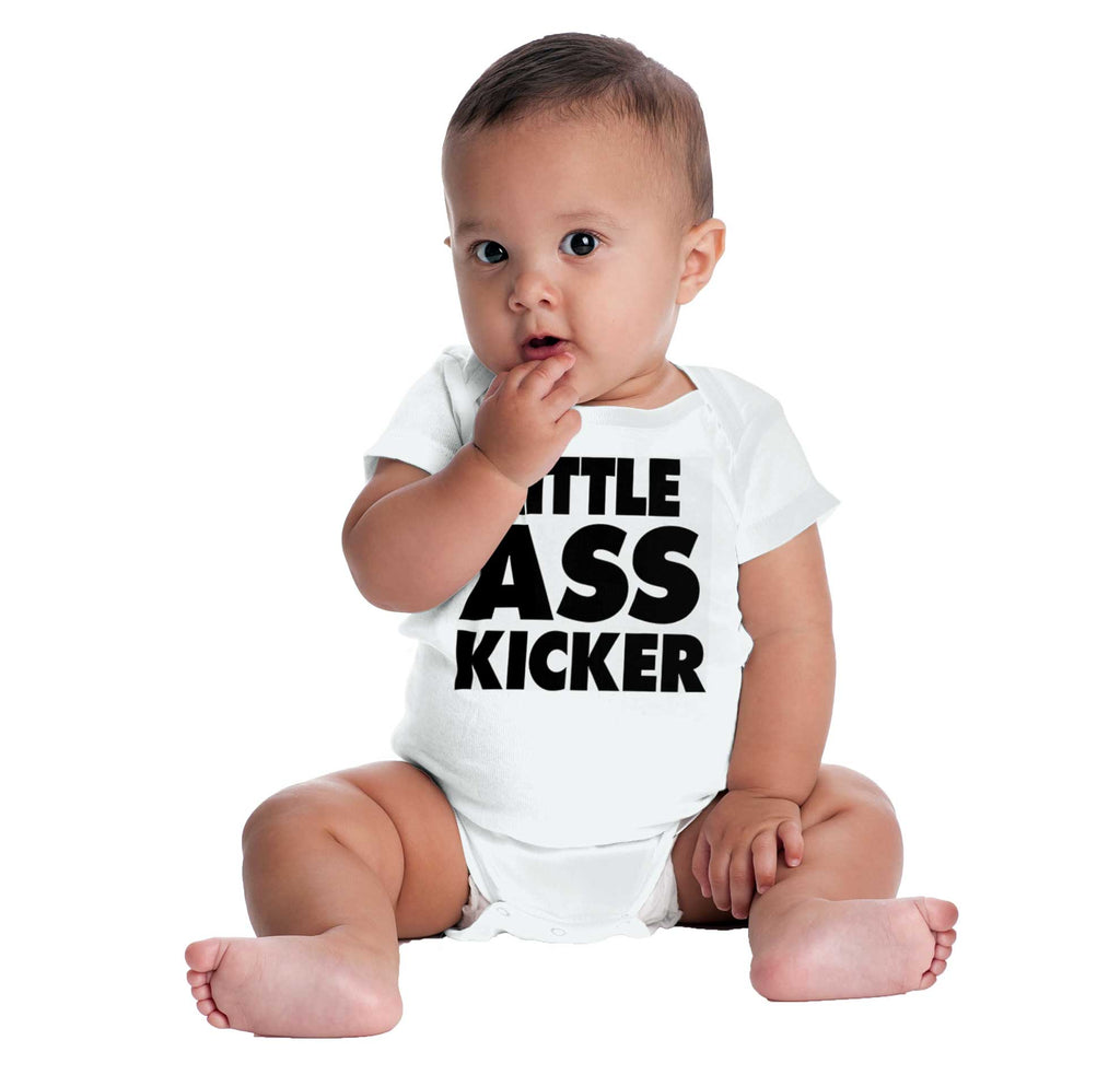 Little Ass Kicker Romper Bodysuit-Direct To Garment Print-Brisco Baby