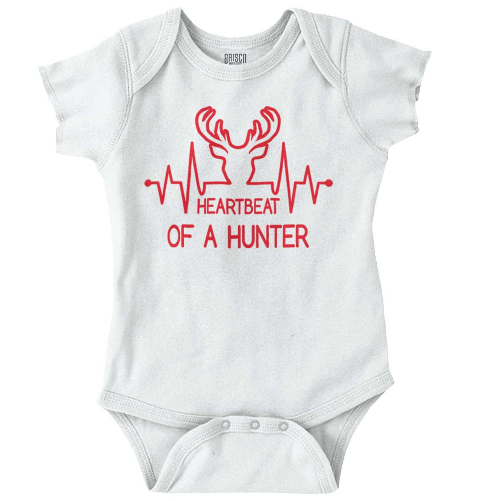 Deer Hunter Heartbeat Romper Bodysuit-Direct To Garment Print-Brisco Baby