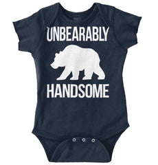 Unbearably Handsome Romper Bodysuit-Direct To Garment Print-Brisco Baby
