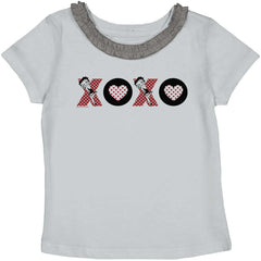 XOXO Toddler Ruffled Trim T-Shirt-Direct To Garment Print-Brisco Baby