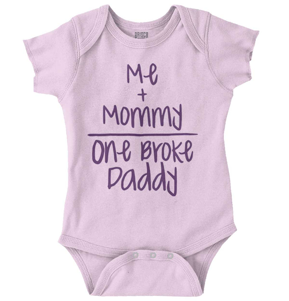 One Broke Daddy Romper Bodysuit-Direct To Garment Print-Brisco Baby