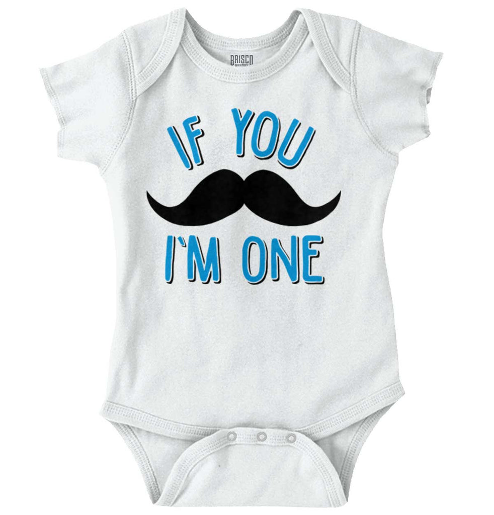 If You Mustache I'm Romper Bodysuit-Direct To Garment Print-Brisco Baby