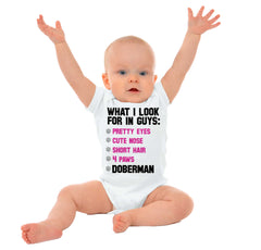 Doberman Checklist Romper Bodysuit-Direct To Garment Print-Brisco Baby