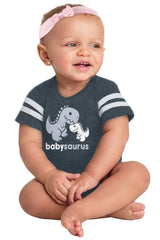 Babysaurus Rex Football Romper Bodysuit-Direct To Garment Print-Brisco Baby