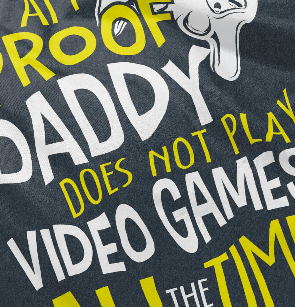 Daddy Plays Video Games Toddler Football Jersey Tee-Direct To Garment Print-Brisco Baby