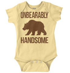 Unbearably Handsome Romper Bodysuit-Direct To Garment Print-Brisco Baby