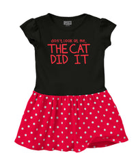 Cat Did It Baby Polka Dot Skirt Dress-Direct To Garment Print-Brisco Baby