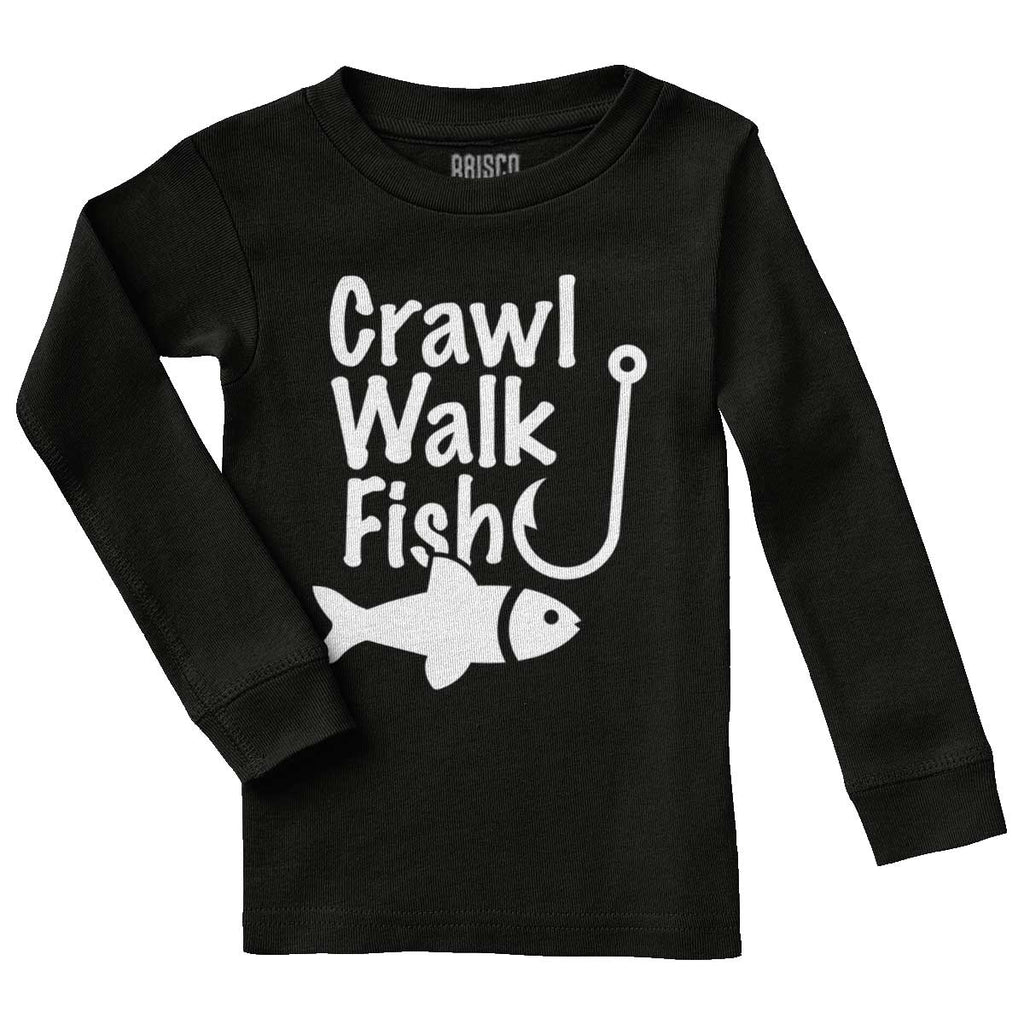 Crawl Walk Fish Solid Baby Pajama Top-Direct To Garment Print-Brisco Baby