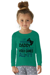 Daddy Plays Video Games Solid Baby Pajama Top-Direct To Garment Print-Brisco Baby