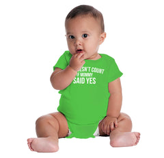 No Doesn't Count Mommy Said Yes Romper Bodysuit-Direct To Garment Print-Brisco Baby
