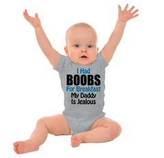 Dad Is Jealous Romper Bodysuit-Direct To Garment Print-Brisco Baby