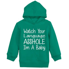 Watch The Language Toddler Pullover Hoodie-Direct To Garment Print-Brisco Baby