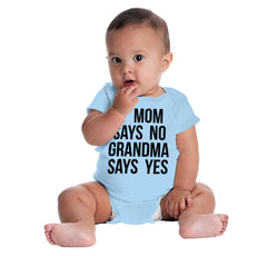 Grandma Says Yes Romper Bodysuit-Direct To Garment Print-Brisco Baby