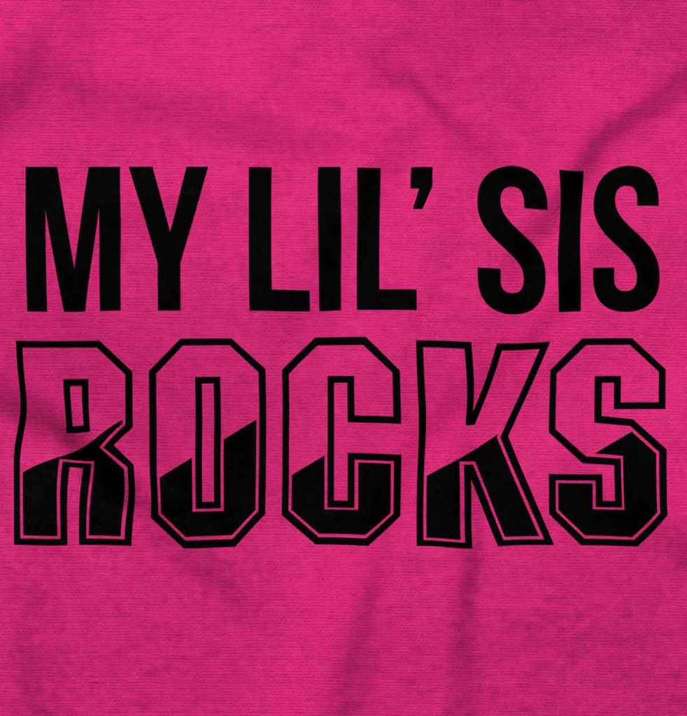 My Lil' Sis Rocks Romper Bodysuit-Direct To Garment Print-Brisco Baby