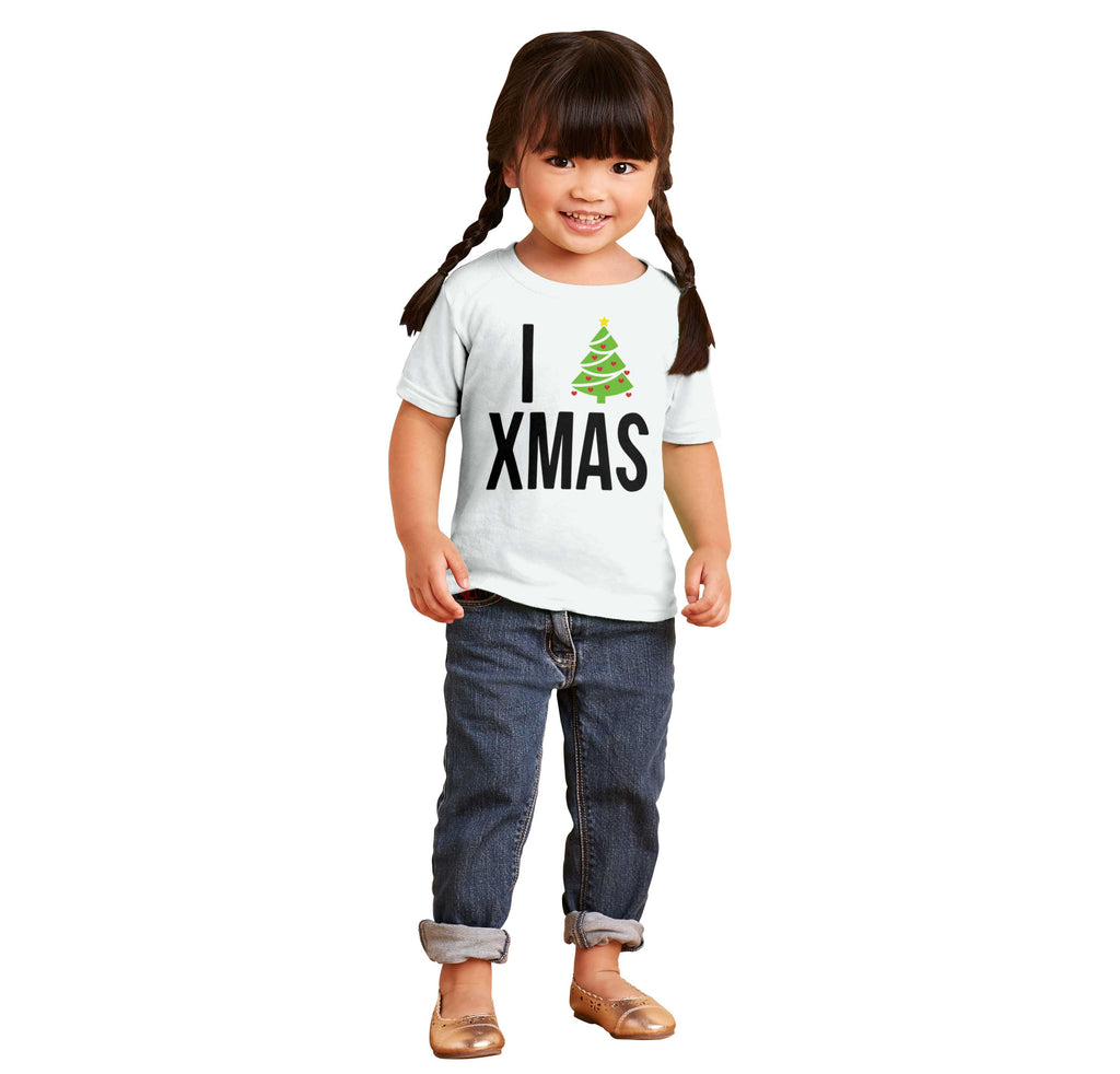I Love Xmas Infant Toddler T Shirt-Direct To Garment Print-Brisco Baby