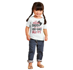 Daddy Plays Video Games Infant Toddler T Shirt-Direct To Garment Print-Brisco Baby