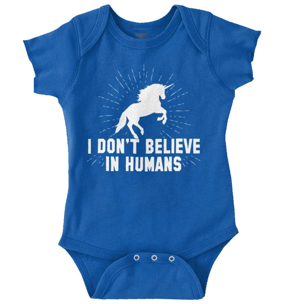 Don't Believe In Humans Romper Bodysuit-Direct To Garment Print-Brisco Baby