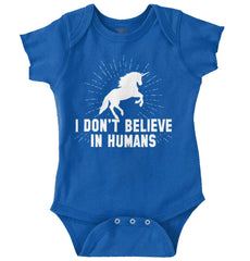 Don't Believe In Humans Romper Bodysuit-Direct To Garment Print-Brisco Baby