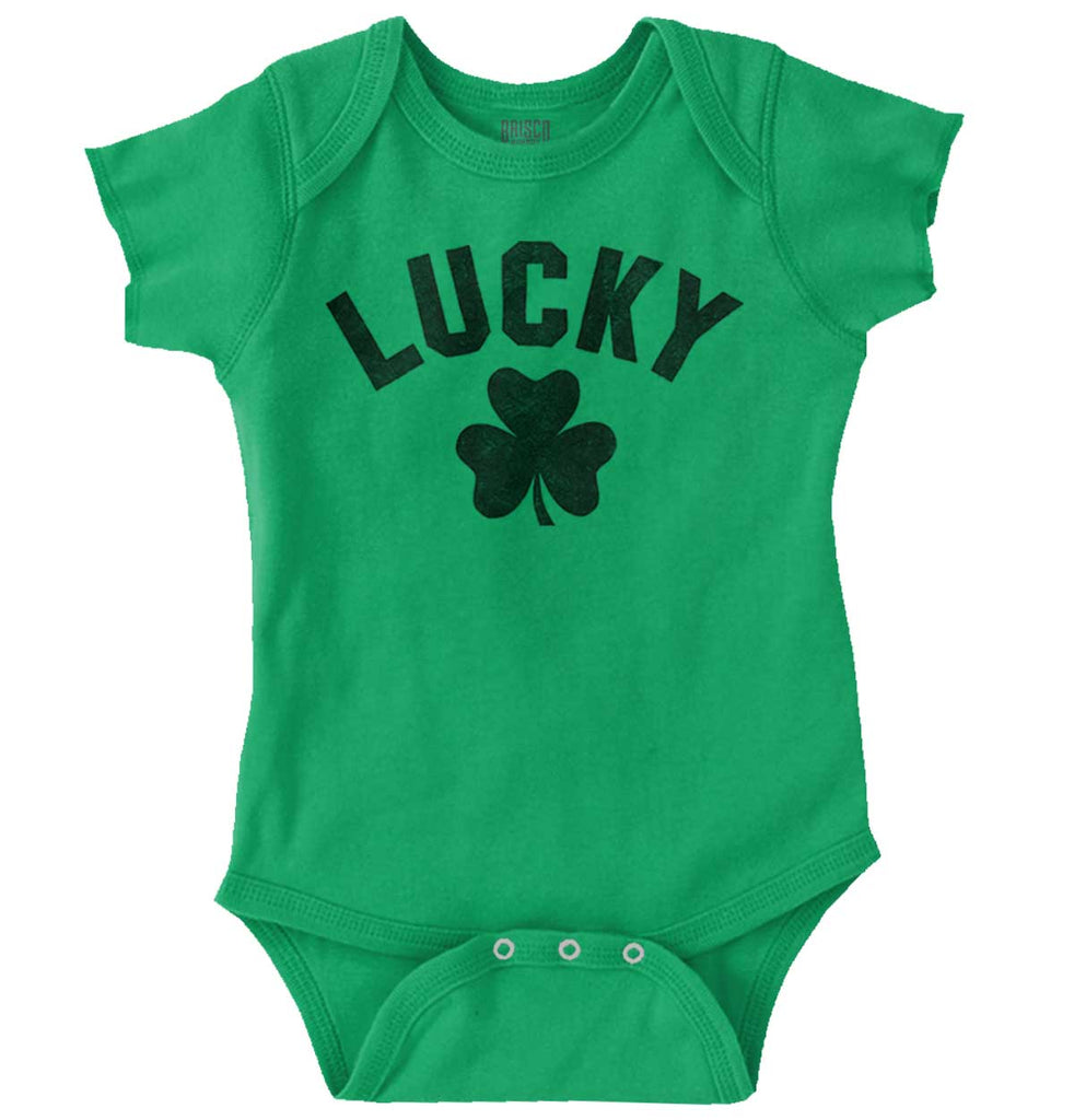 Lucky Shamrock Romper Bodysuit-Direct To Garment Print-Brisco Baby