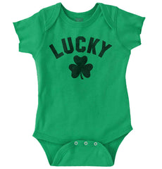 Lucky Shamrock Romper Bodysuit-Direct To Garment Print-Brisco Baby