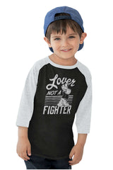 Lover Not A Fighter Toddler Baseball-Direct To Garment Print-Brisco Baby