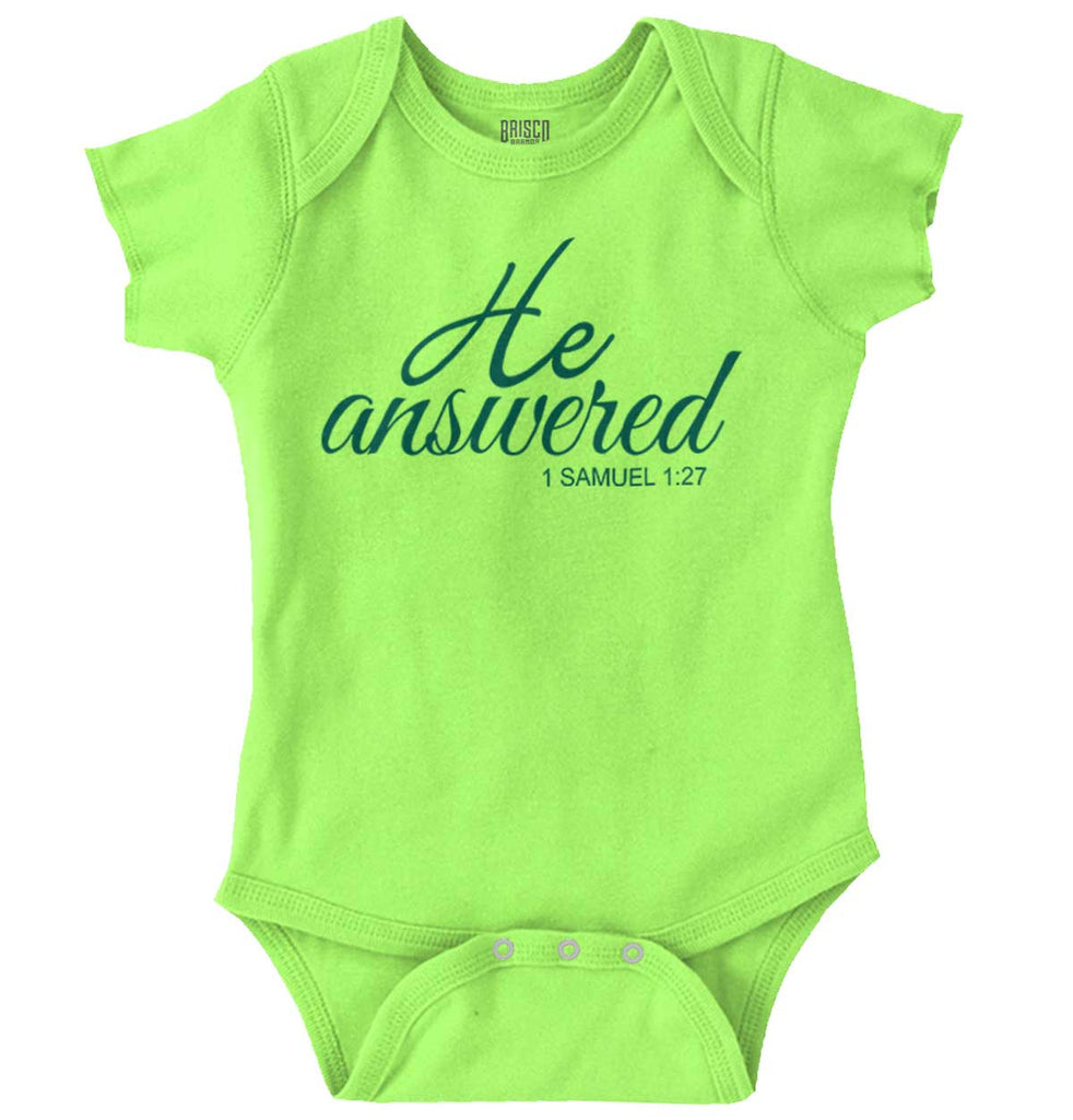 He Answered Romper Bodysuit-Direct To Garment Print-Brisco Baby