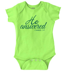 He Answered Romper Bodysuit-Direct To Garment Print-Brisco Baby