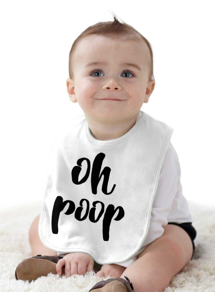 Oh Poop Infant Baby Bib-Direct To Garment Print-Brisco Baby