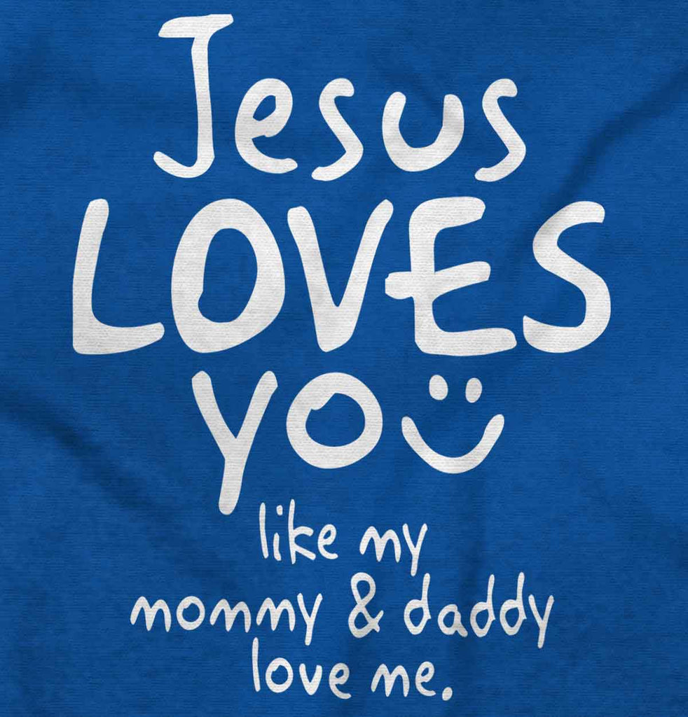Jesus Loves You Ringer Romper Bodysuit-Direct To Garment Print-Brisco Baby