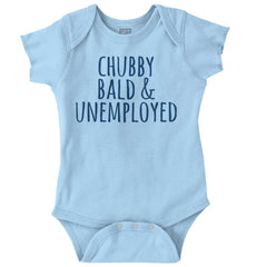 Chubby Unemployed Romper Bodysuit-Direct To Garment Print-Brisco Baby