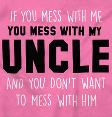 Mess With My Uncle Baby Polka Dot Skirt Dress-Direct To Garment Print-Brisco Baby