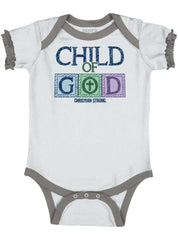 Child of God Baby Ruffled Trim Romper-Direct To Garment Print-Brisco Baby