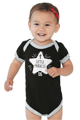 Little Miracle Baby Ruffled Trim Romper-Direct To Garment Print-Brisco Baby