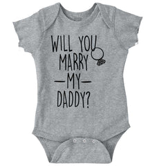 Marry My Daddy Romper Bodysuit-Direct To Garment Print-Brisco Baby