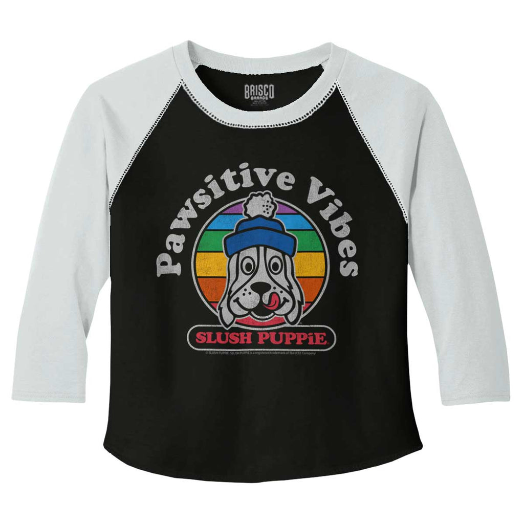 Pawsitive Vibes Toddler Baseball-Direct To Garment Print-Brisco Baby