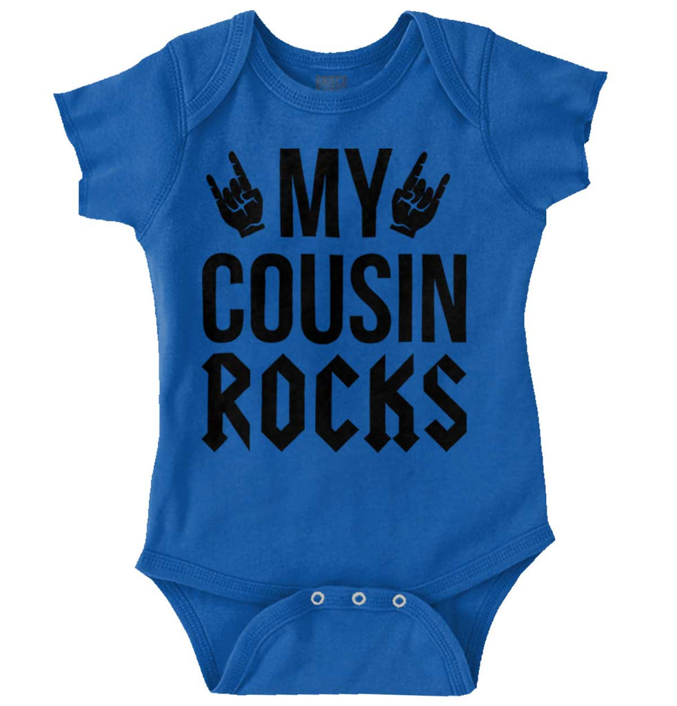My Cousin Rocks Romper Bodysuit-Direct To Garment Print-Brisco Baby