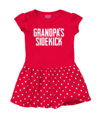 Grandpa's Sidekick Baby Polka Dot Skirt Dress-Direct To Garment Print-Brisco Baby