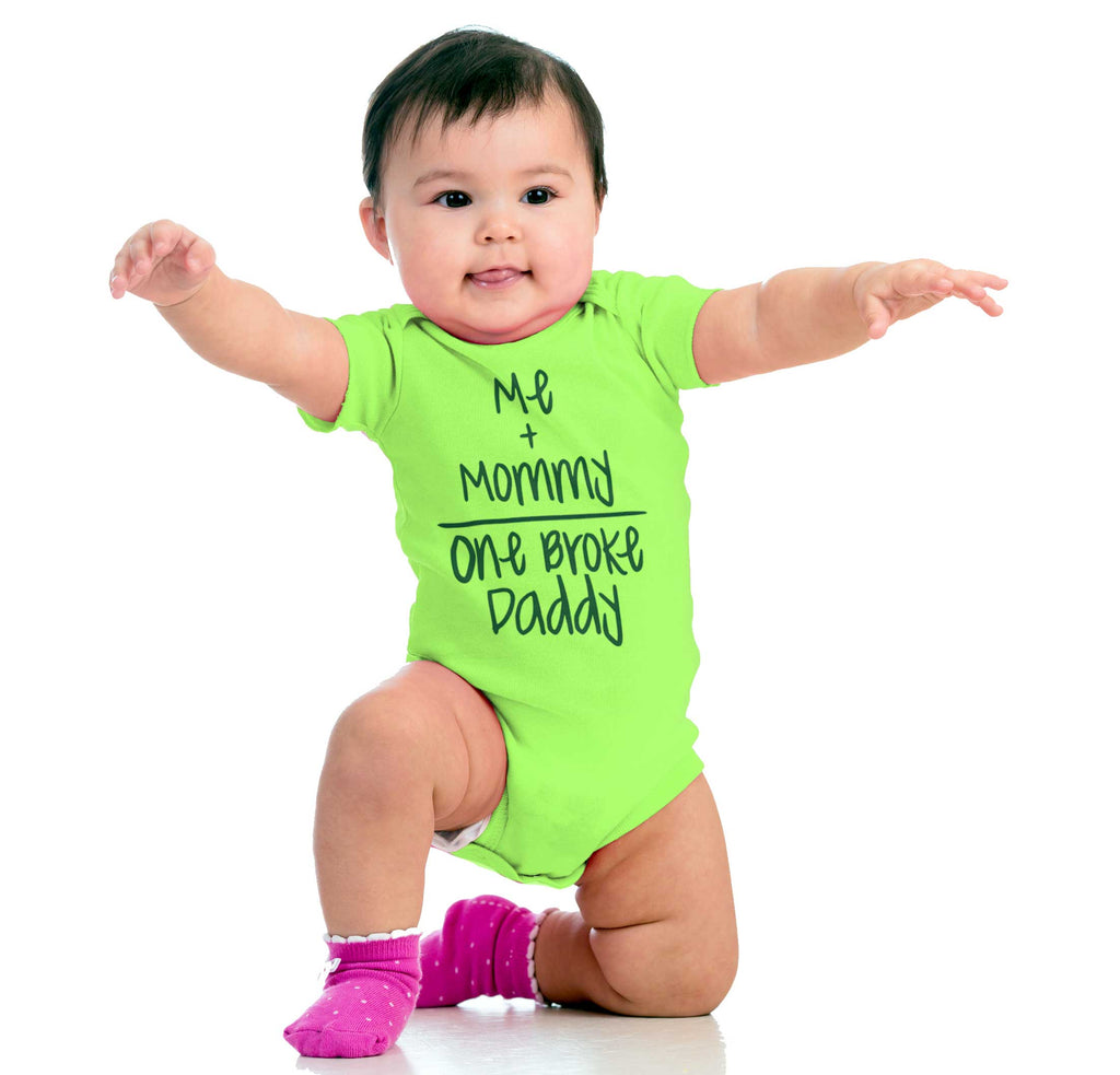 One Broke Daddy Romper Bodysuit-Direct To Garment Print-Brisco Baby