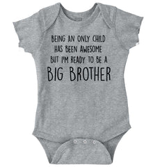 Ready To Be A Big Brother Romper Bodysuit-Direct To Garment Print-Brisco Baby