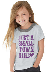 Small Town Girl Toddler Ruffled Trim T-Shirt-Direct To Garment Print-Brisco Baby