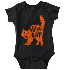Scaredy Cat Romper Bodysuit-Direct To Garment Print-Brisco Baby
