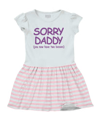 Sorry Daddy Baby Striped Skirt Dress-Direct To Garment Print-Brisco Baby