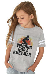 Sending God A Knee Mail Toddler Football Jersey Tee-Direct To Garment Print-Brisco Baby