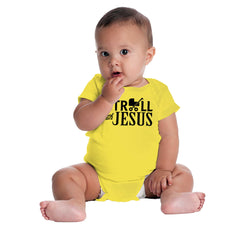 Stroll With Jesus Romper Bodysuit-Direct To Garment Print-Brisco Baby