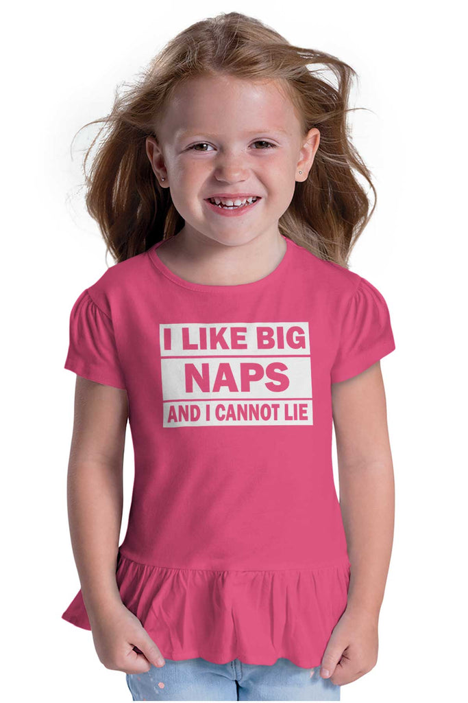 Big Naps Toddler Ruffle Bottom Tee-Direct To Garment Print-Brisco Baby