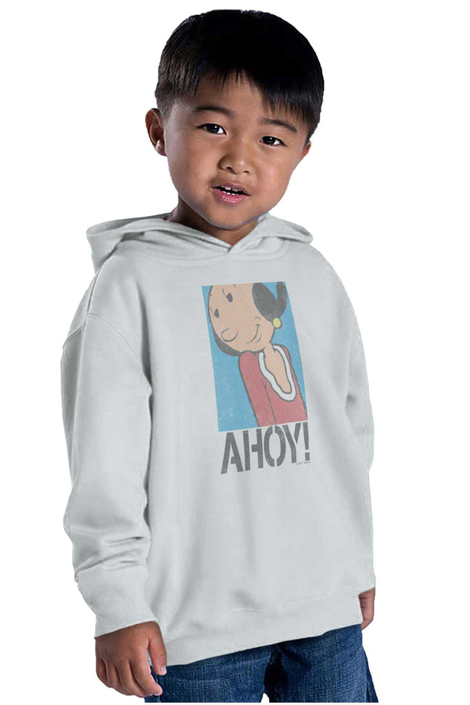 Ahoy Olive Oyl Toddler Pullover Hoodie-Direct To Garment Print-Brisco Baby