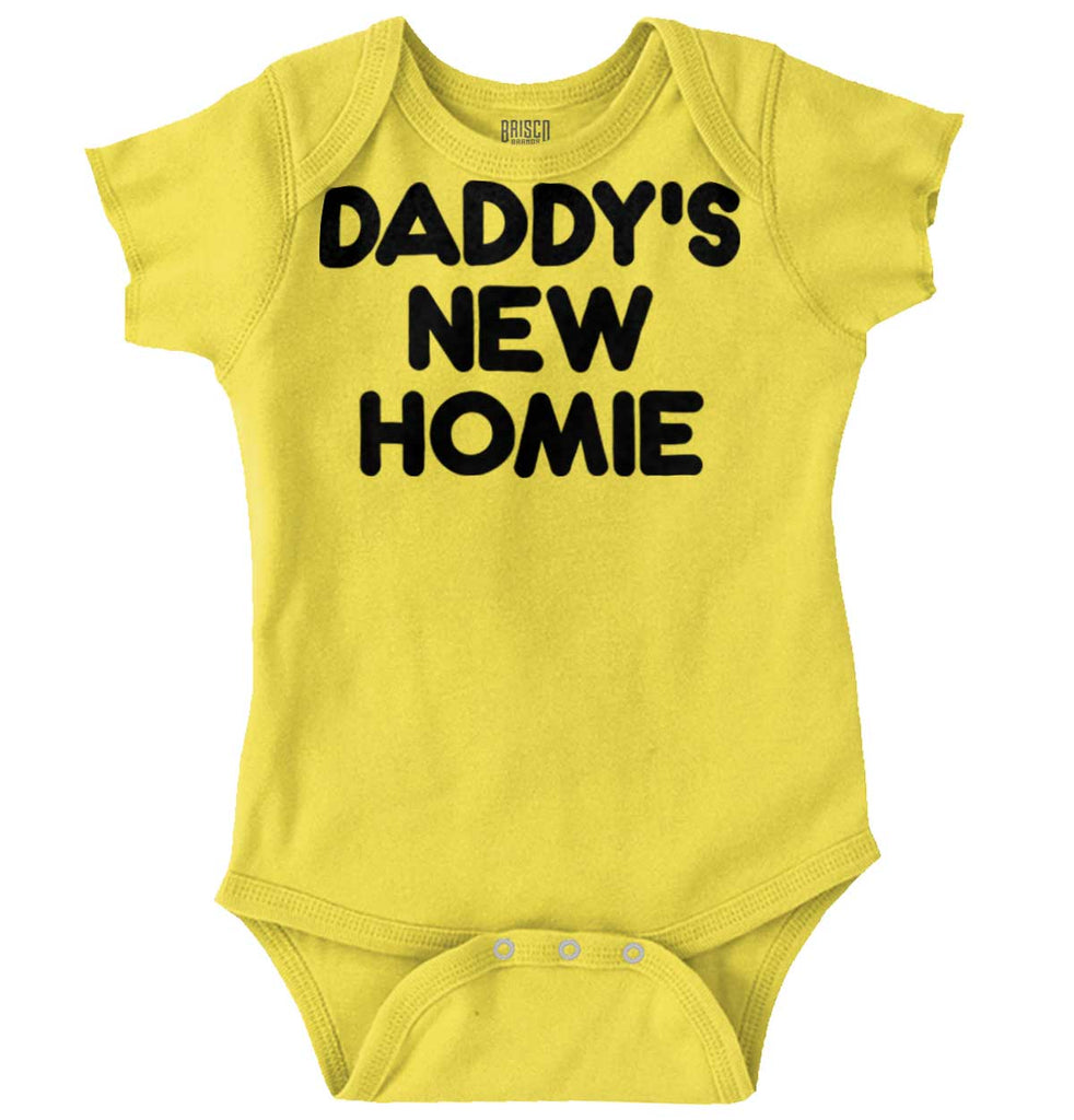 Daddy's New Homie Romper Bodysuit-Direct To Garment Print-Brisco Baby