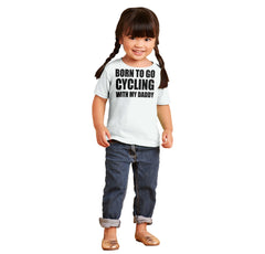 Cycling With Daddy Infant Toddler T Shirt-Direct To Garment Print-Brisco Baby