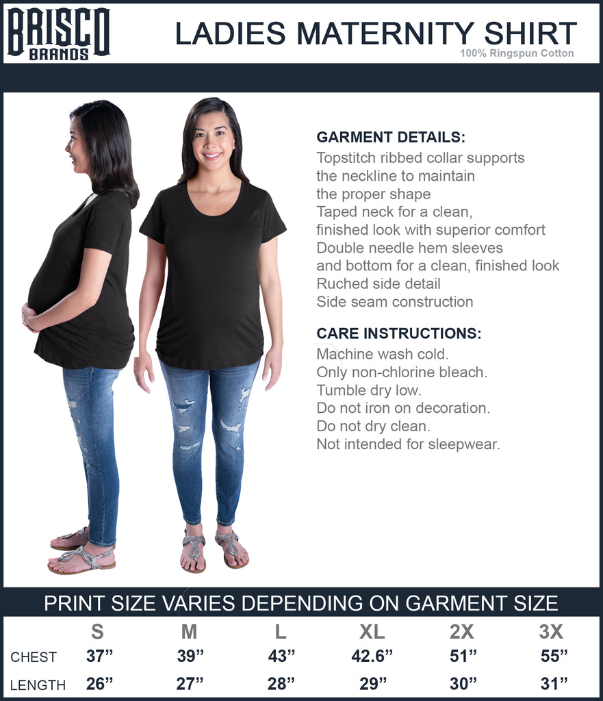 Danger: Pregnancy Maternity T-Shirt-Direct To Garment Print-Brisco Baby