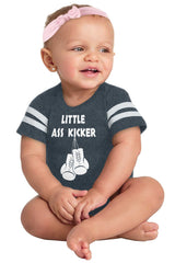 Little Ass Kicker Football Romper Bodysuit-Direct To Garment Print-Brisco Baby
